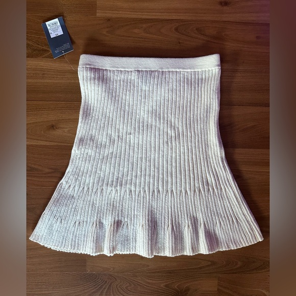 Universal Thread Cream Ribbed Ruffle-Hem Midi Skirt - Picture 6 of 7